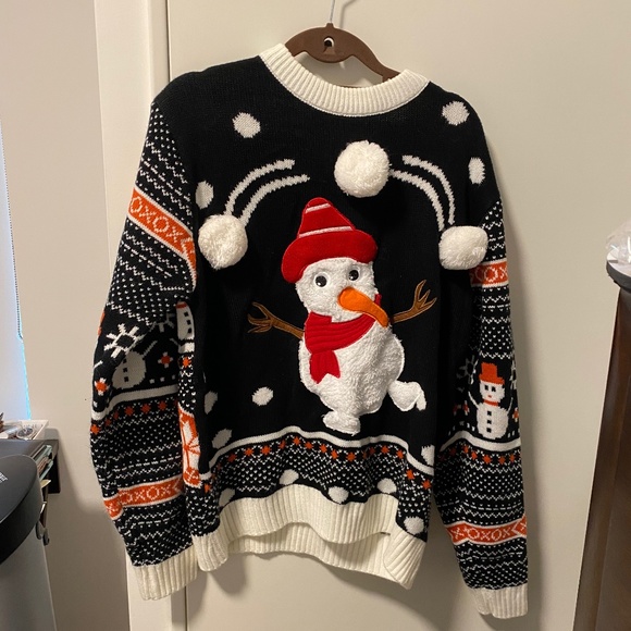 Winter Snowman Ugly Holiday Sweater - Picture 1 of 3